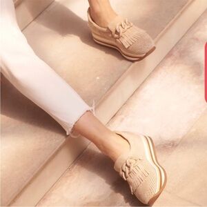 Coconuts by Matisse Blush Suede Loafers with Fringe and Chain